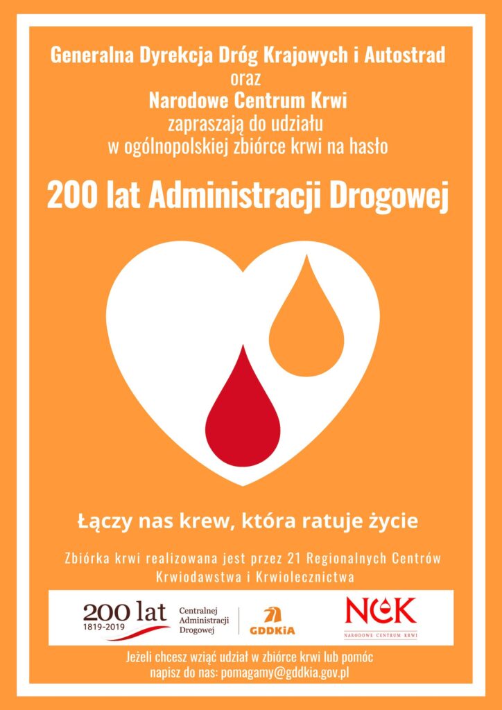 Ogólnopolska zbiórka krwi – 200 lat Administracji Drogowej