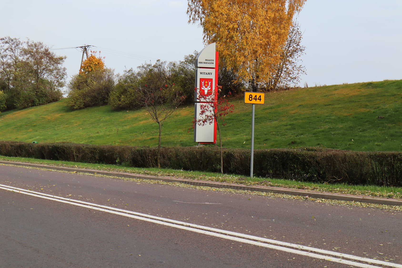 Zdjęcie przedstawia drogę wojewódzką nr 844 w Hrubieszowie